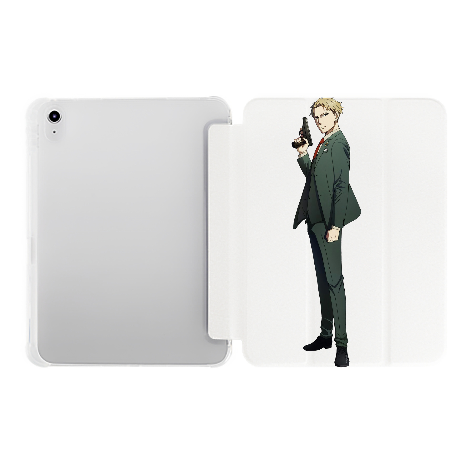（画像用） SPY×FAMILY间谍家家酒 IPad ケース ペン収納付き 三つ折りスタンド PUレザー×シリコン 対応機種9.5/10.5/10.9インチ